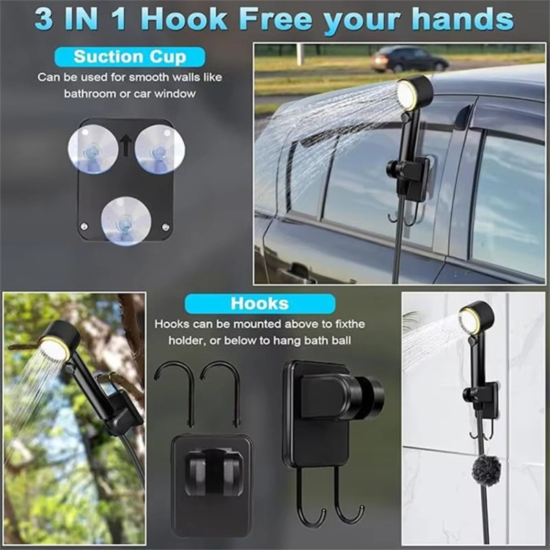 8000mAh Portable Electric Shower IPX8 Waterproof 5 Speeds LCD Screen Camping