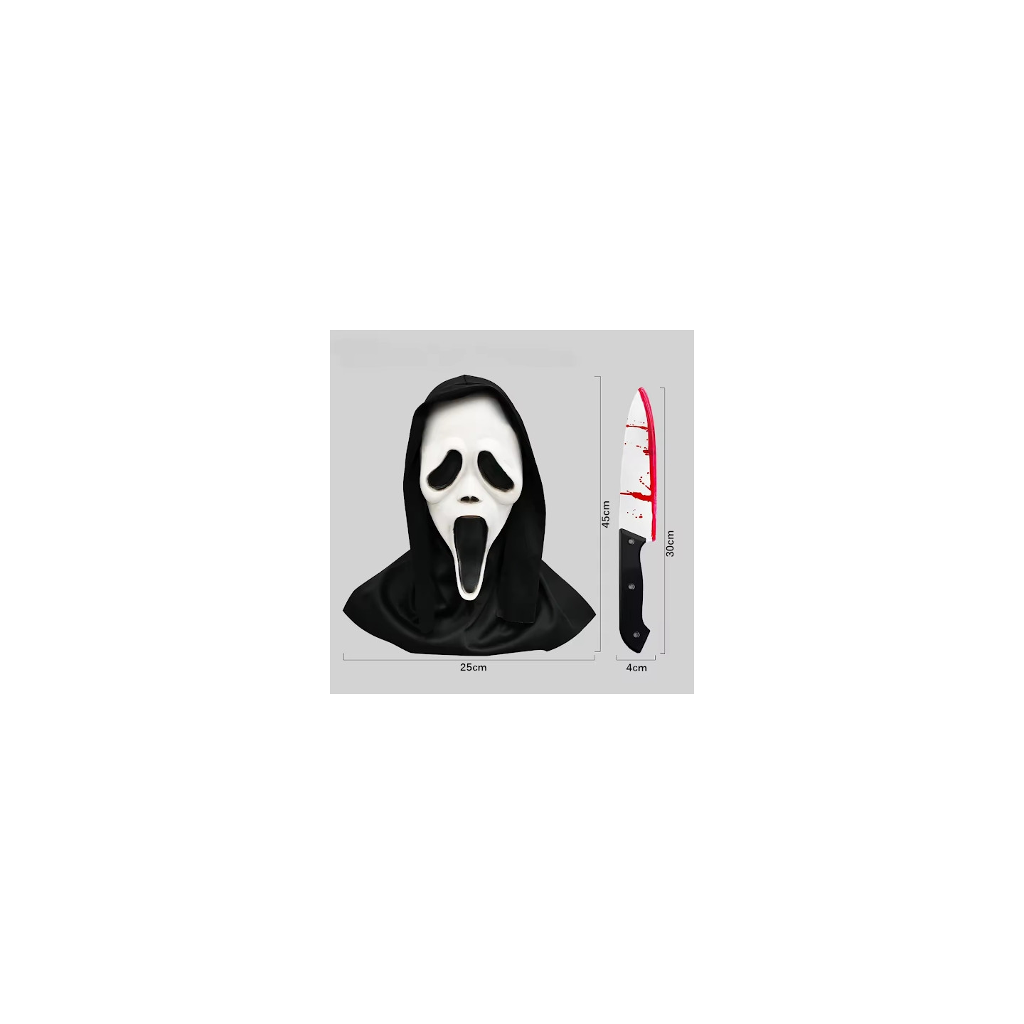 Ainutlaatuinen GhostFace Scream Mask -naamio pehmeästä materiaalista, veitsellä