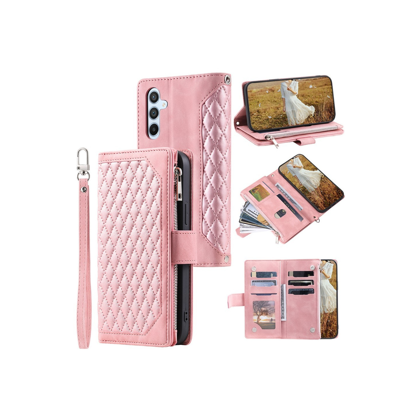 Rhombus-etui med syningslinjer til Samsung Galaxy A37 5G