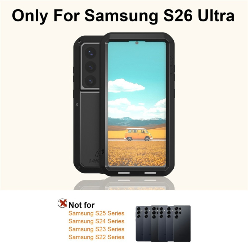 Samsung Galaxy S26 Ultra Love Mei Etui Panserbeskyttelsescover + Hærdet Glas
