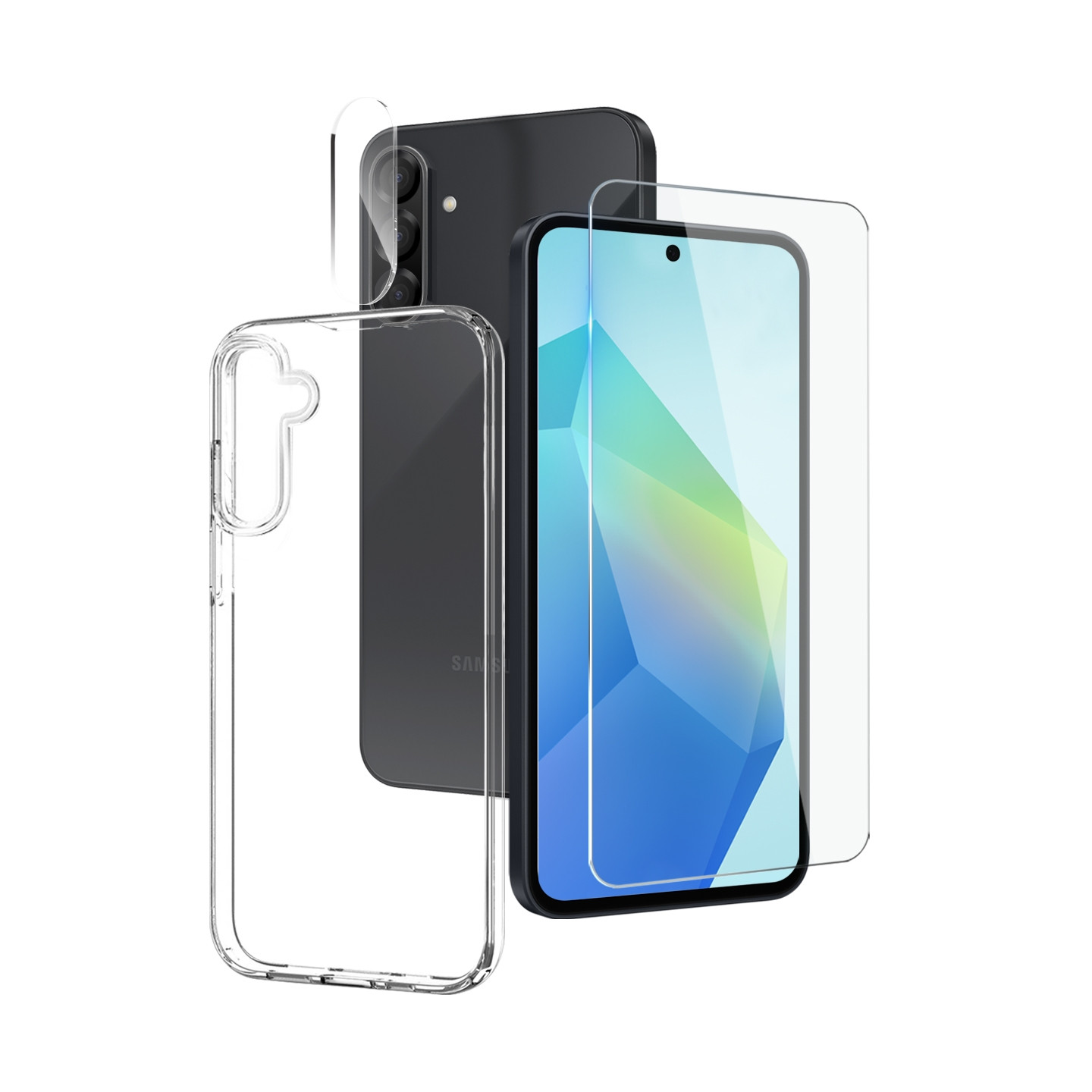 Till Samsung Galaxy A37 5G NORTHJO transparent telefonfodral set