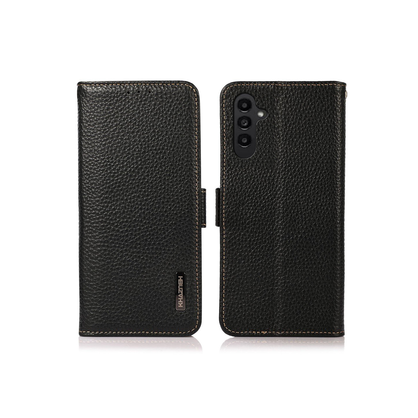 For Samsung Galaxy A37 5G KHAZNEH Genuine Cow Leather Phone Case