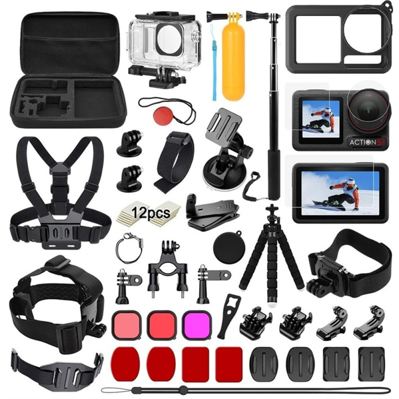 55 - in - 1 Accessories for DJI Osmo Action 5 Pro / 4 / 3 Lots of Good Stuff