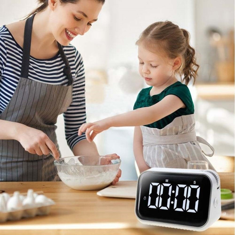 Large digital clock with alarm and kitchen timer, countdown clock