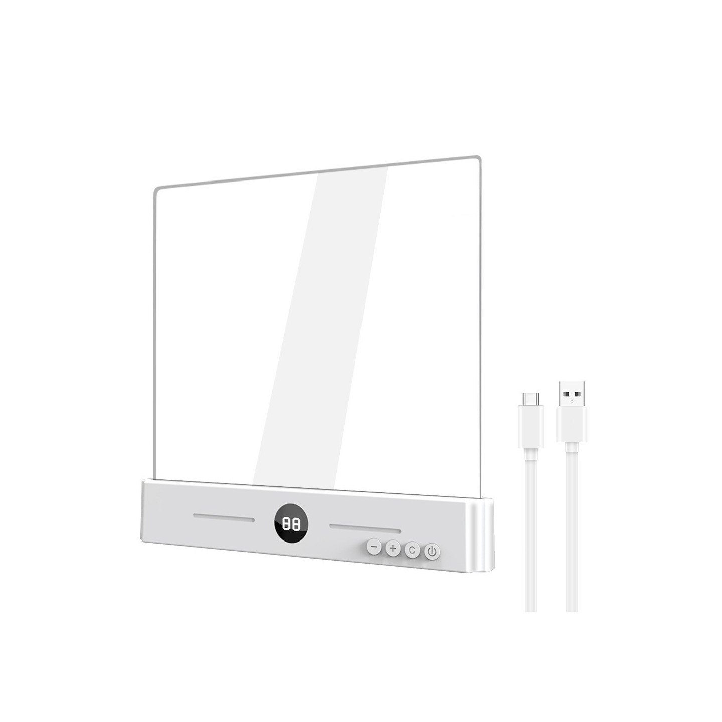 Lampe Læselampe Trinløs dæmpning Transparent akrylpanel Timer med 3 farvetemperaturer