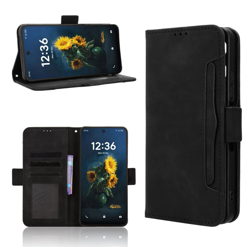 Til TCL NxtPaper 70 Pro 5G Lommebokdeksel med Kortlommer og Stativ Svart