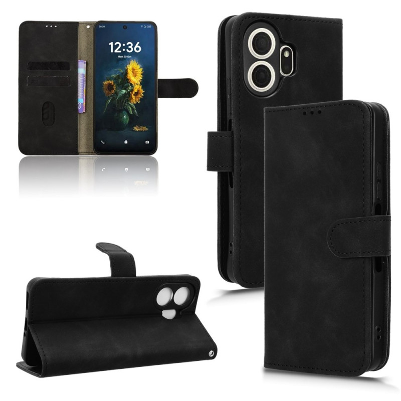 For TCL NxtPaper 70 Pro 5G Wallet Flip Phone Case with Stand Skin Feel Black