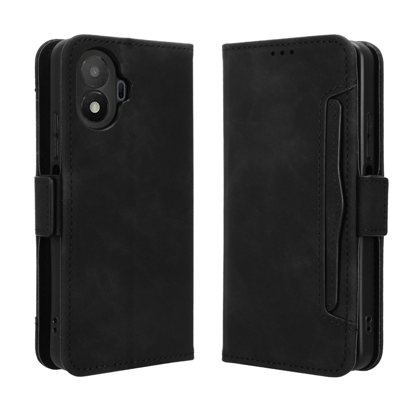 Til TCL K70 SE 4G Pung Cover med Kortholder og Stander Sort