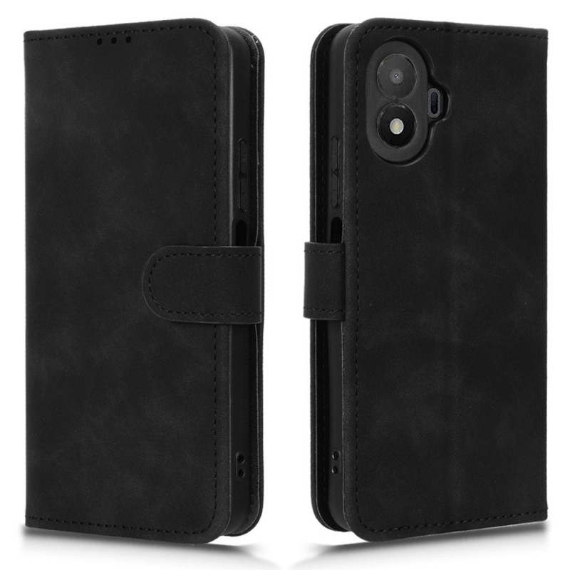 TCL K70 SE 4G Lompakkokotelo Telineellä Skin Feel Musta