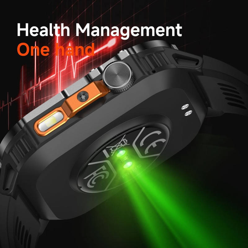 Bluetooth Smartwatch SmartWatch IPS 1200mAh Batteri IP68 Vandtæt Lommelygte