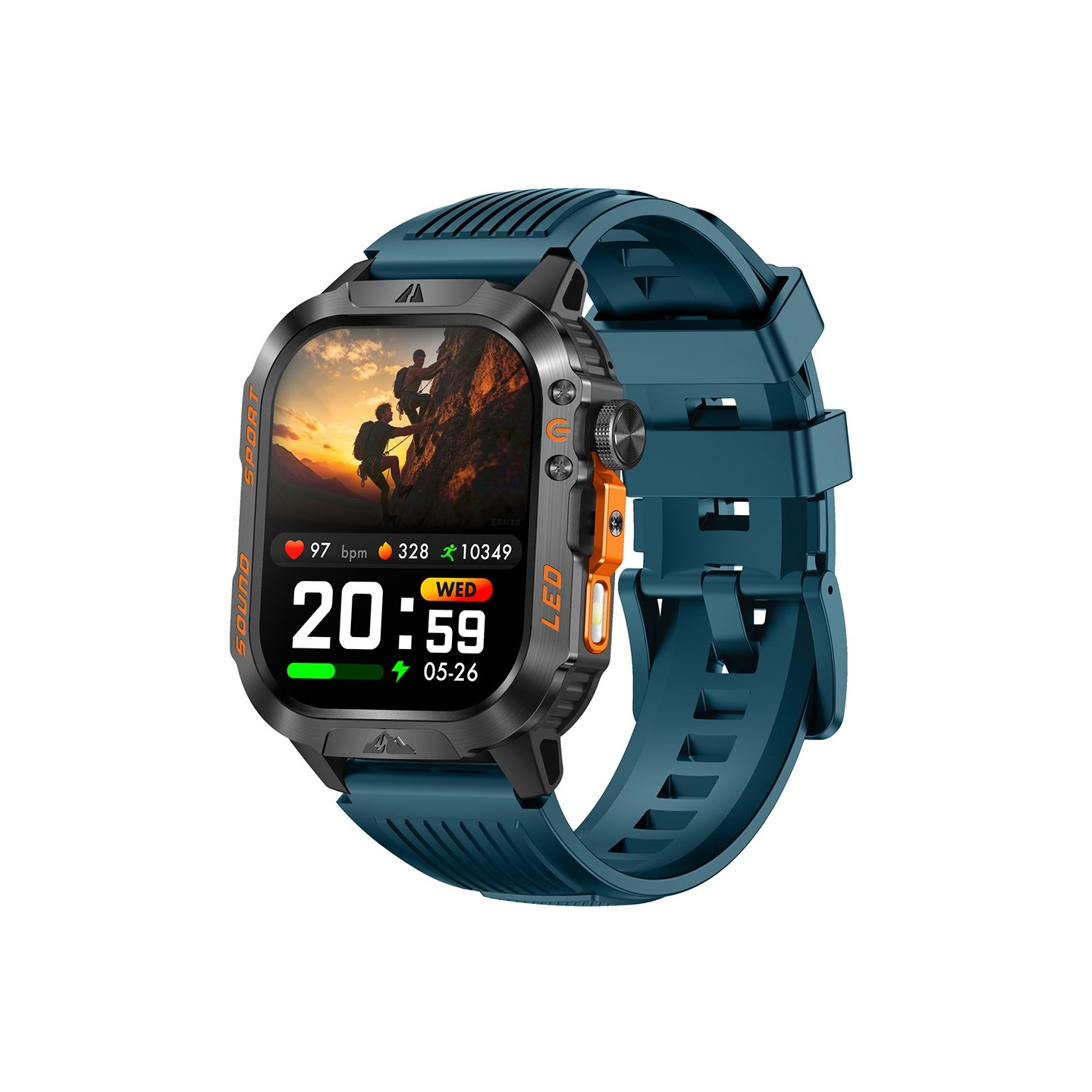 Bluetooth Smartwatch IPS 1200 mAh IP68 Vandtæt Lommelygte Opkaldstilstandsmåler