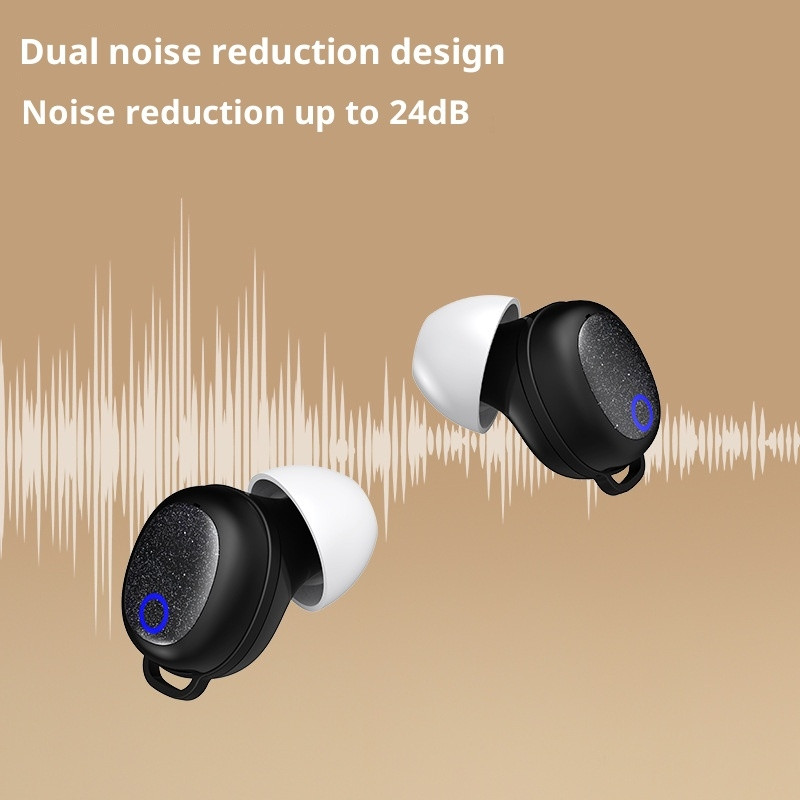 Wireless Headphones Bluetooth IPX7 Noise Cancelling In-Ear For Sleep - Black