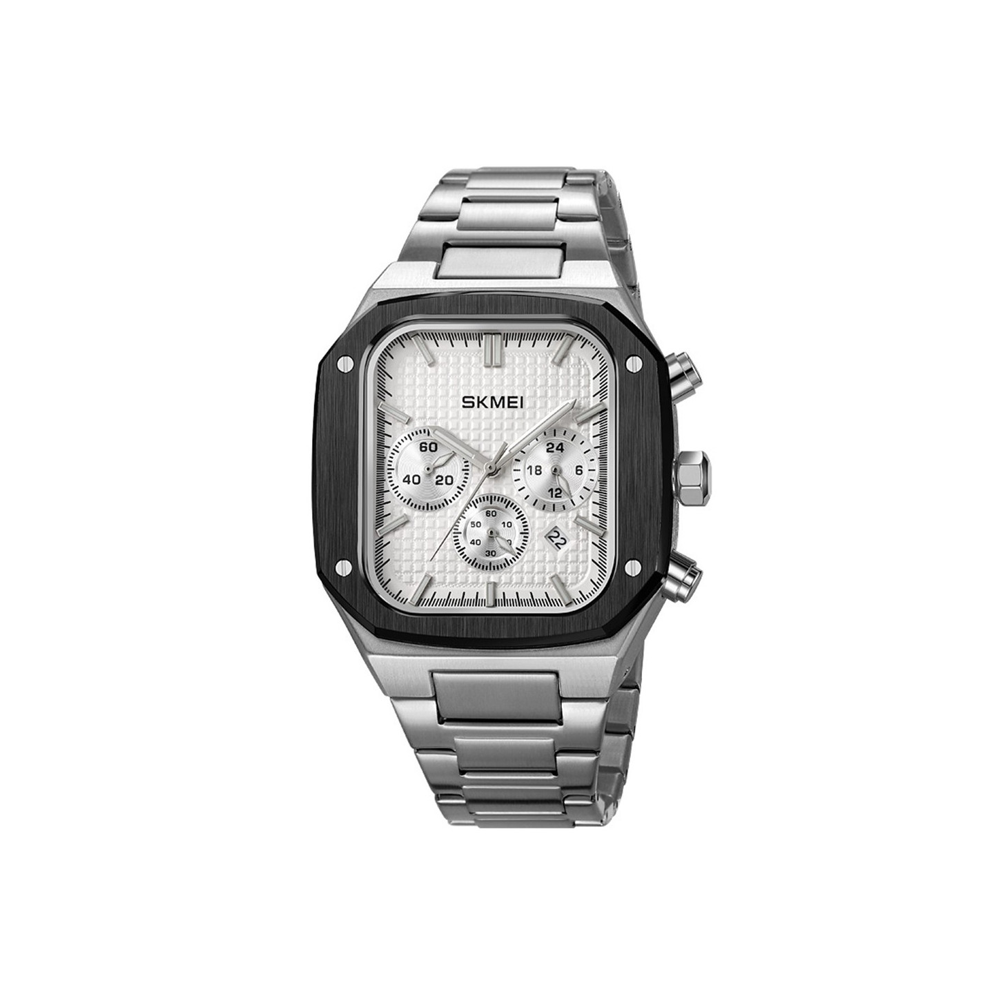 SKMEI Clock Business Quartz Watch Square Fashion Armbåndsur Luminous - Sølv