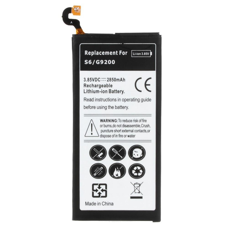 2550mAh litiumioniakun vaihto Samsung Galaxy S6 G920: lle