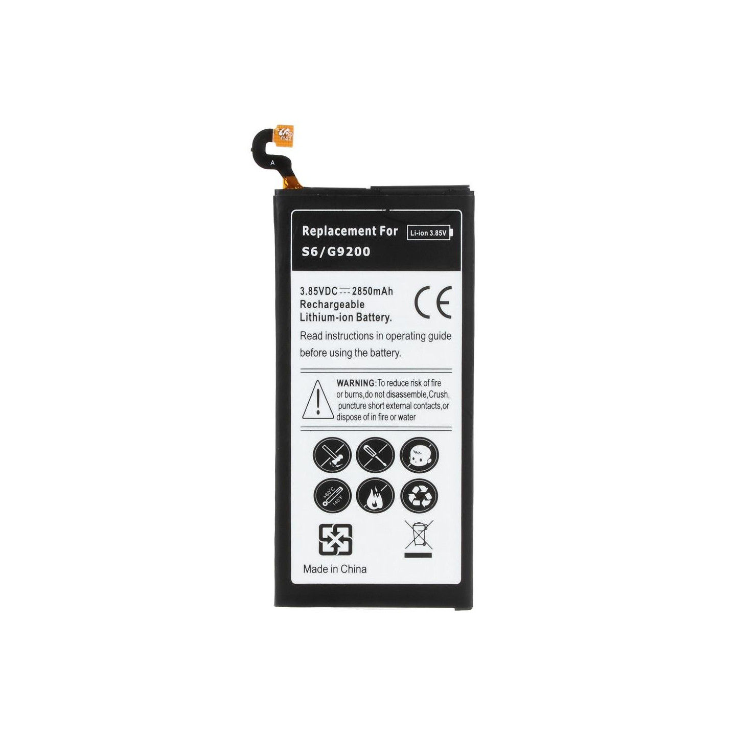 2550mAh litiumioniakun vaihto Samsung Galaxy S6 G920: lle