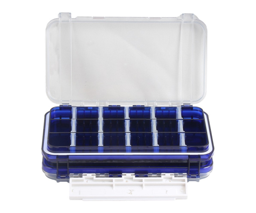 17,5x10,5x4cm förvaringslåda för fiskedrag fiske krok bete Dubbelsidig