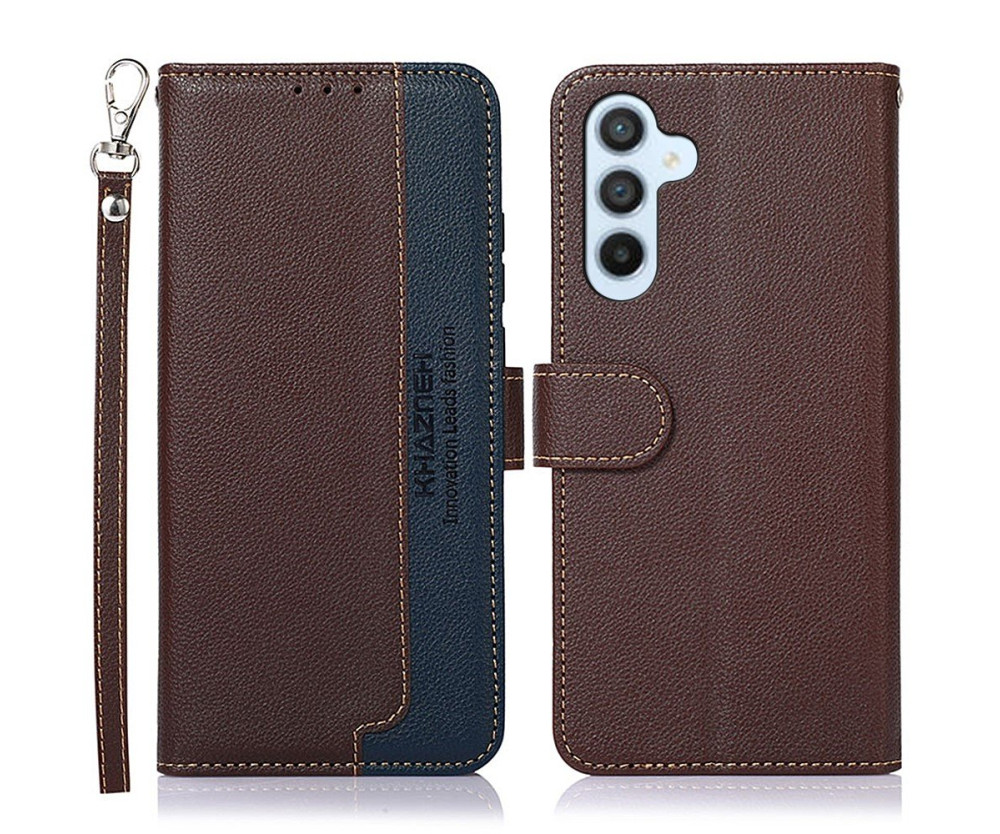 KHAZNEH Plånboksfodral till Samsung Galaxy S24 FE - Brun/Blå