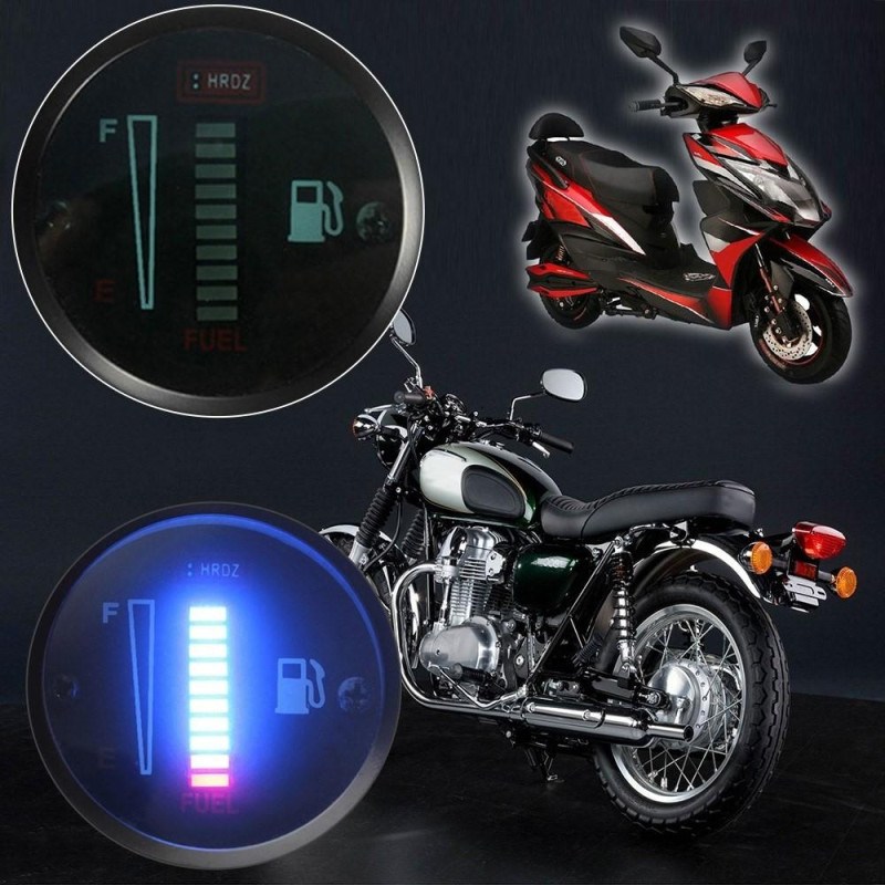 Motorcycle Modified Fuel Meter 52MM 12V DC Universal LED Display Gauge