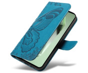 För Samsung Galaxy S24 FE Fodral Ställ Plånboksfodral Fjärilsmönster - Blå