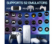 Game Stick 4K dubbla 2,4G trådlösa spelkontroller med 128G 30000+ spel för TV