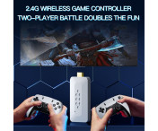 Game Stick 4K dubbla 2,4G trådlösa spelkontroller med 128G 30000+ spel för TV