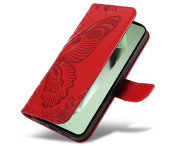 För Samsung Galaxy S24 FE Fodral Ställ Plånboksfodral Fjärilsmönster - Röd