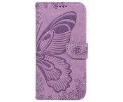 För Samsung Galaxy S24 FE Fodral Ställ Plånboksfodral Fjärilsmönster - Lila