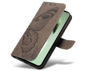 För Samsung Galaxy S24 FE Fodral Ställ Plånboksfodral Fjärilsmönster - Grå