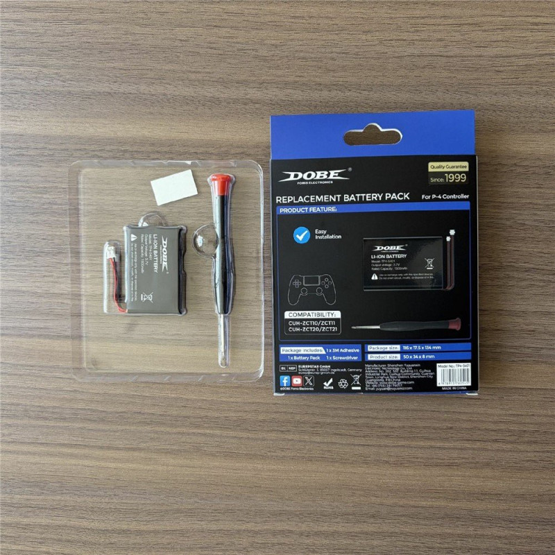 Batteri til Sony PlayStation 4 spillkontroller 1500mAh Li-ion med skrutrekker