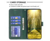 BINFEN COLOR För Samsung Galaxy S24 FE Stötsäkert Plånboksfodral – Grön