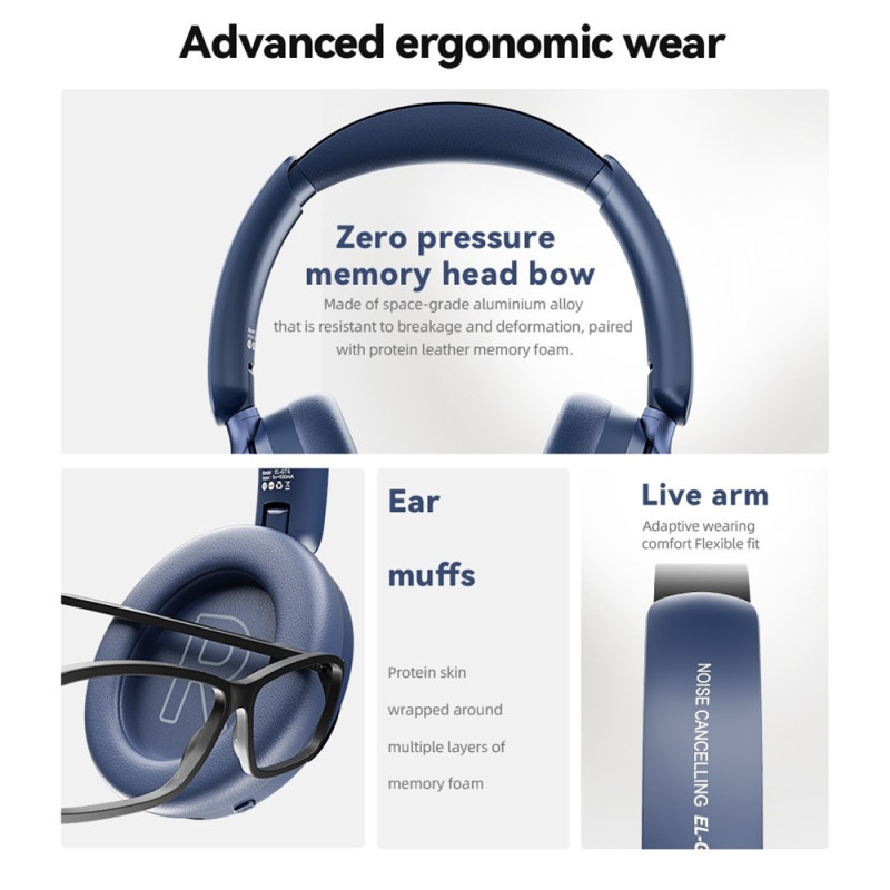 Wireless PC Gaming Headset Noise Cancelling Over-Ear Bluetooth Headphones - Black