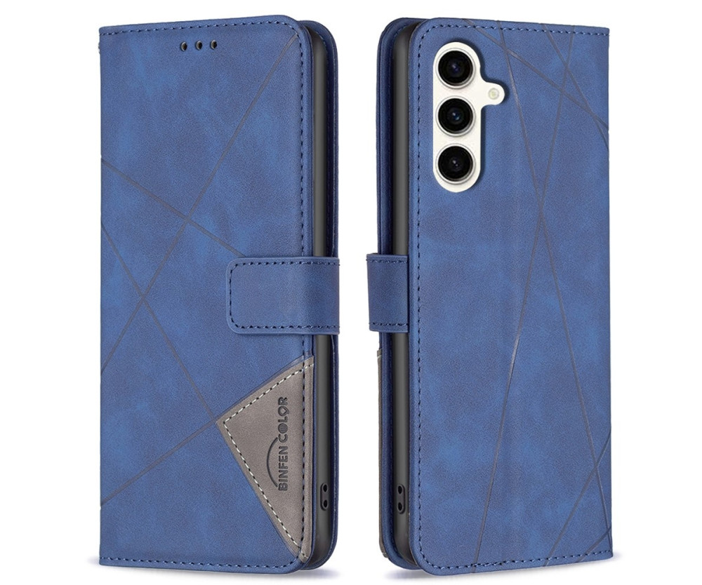 BINFEN COLOR För Samsung Galaxy S24 FE Stötsäkert Plånboksfodral – Blå