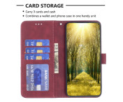 BINFEN COLOR För Samsung Galaxy S24 FE Stötsäkert Plånboksfodral – Röd