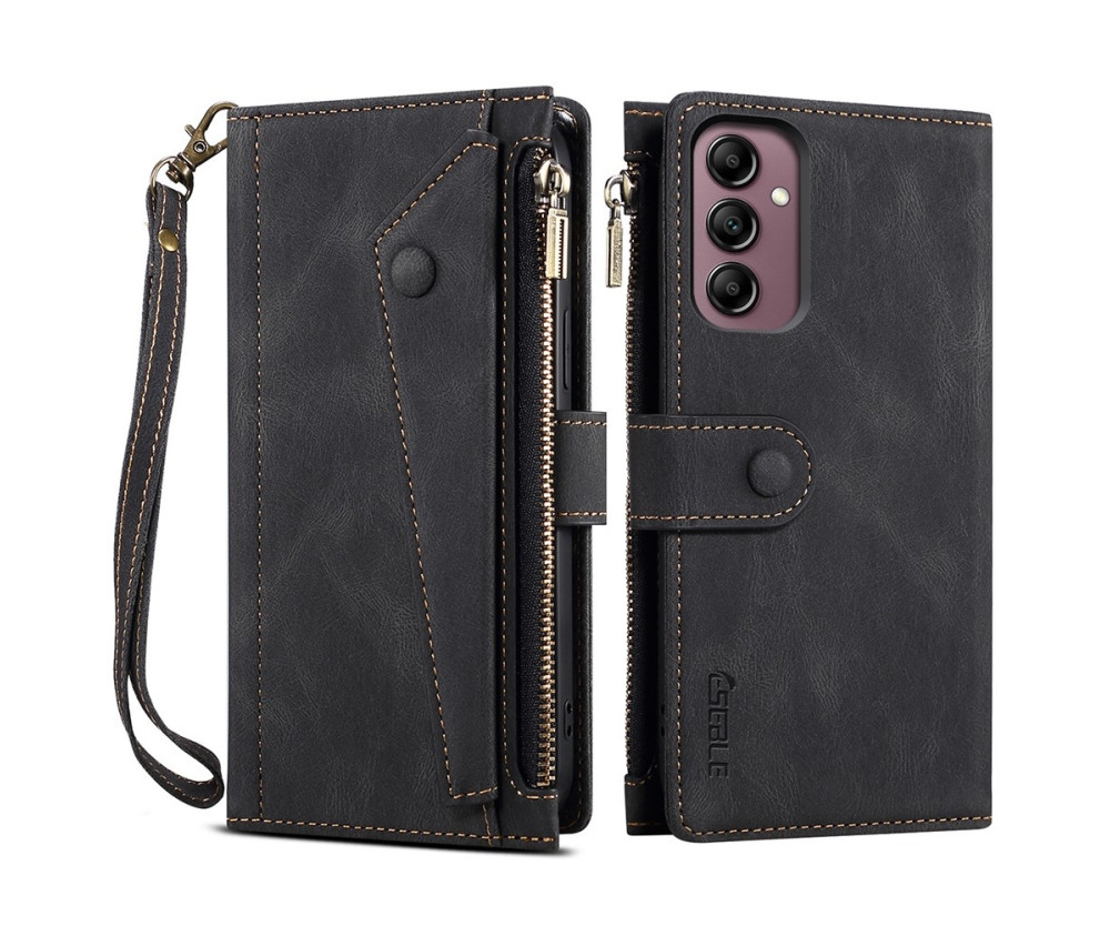 ESEBLE Star Series För Samsung Galaxy S24 FE Fodral med Dragkedjeficka - Svart