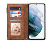 ESEBLE Star Series För Samsung Galaxy S24 FE Fodral med Dragkedjeficka - Brun