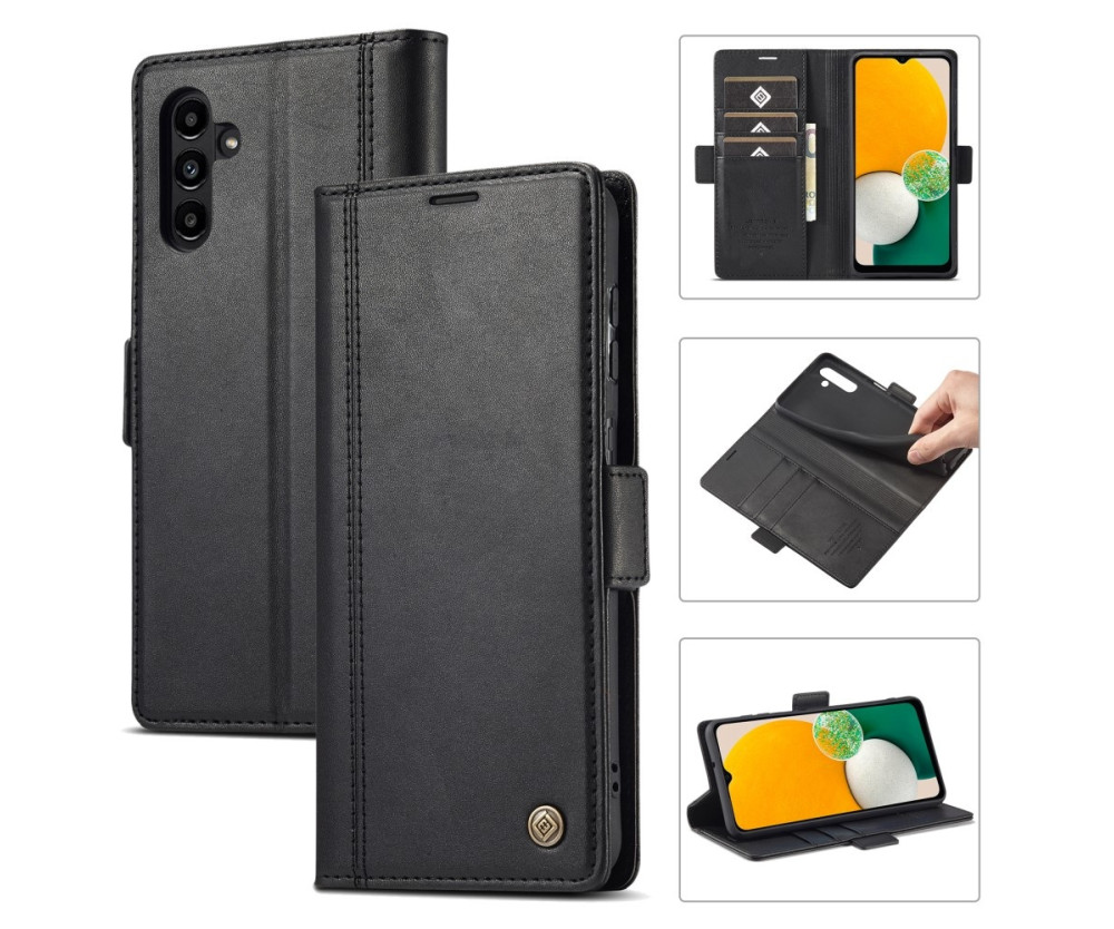 LC.IMEEKE Wallet Case Fodral till Samsung Galaxy S24 FE - Svart