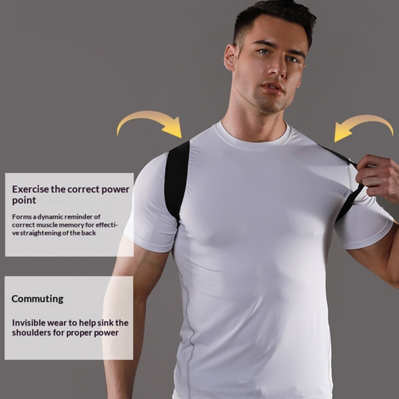 Correct Posture Back Brace Adjustable X-Cross Support Men Women - Black M