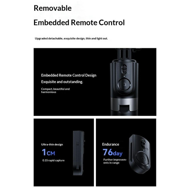 X188 Bluetooth Selfie Stick LED Remote Control Shake-Free 1.88m Extendable Tripod