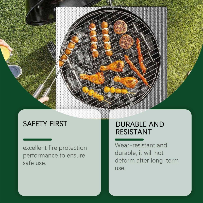 152*99 cm grillmåtte brandsikker terrasse vandtæt beskyttelsesmåtte til grill