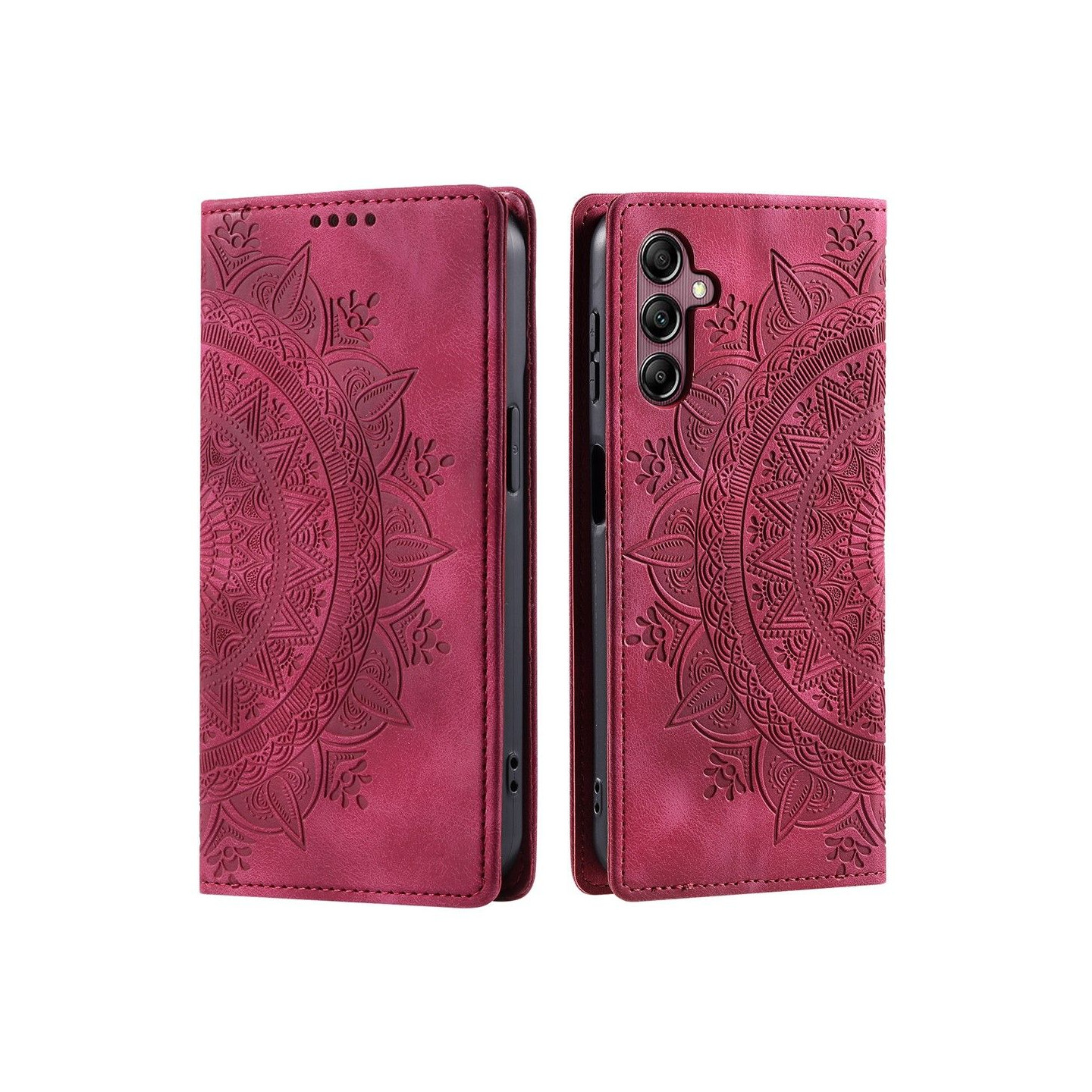 Til Samsung Galaxy A57 5G cover med magnetisk lukning med præget mønster