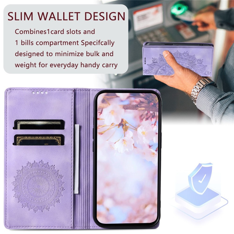For Samsung Galaxy A57 5G deksel med magnetisk lukking med preget mønster