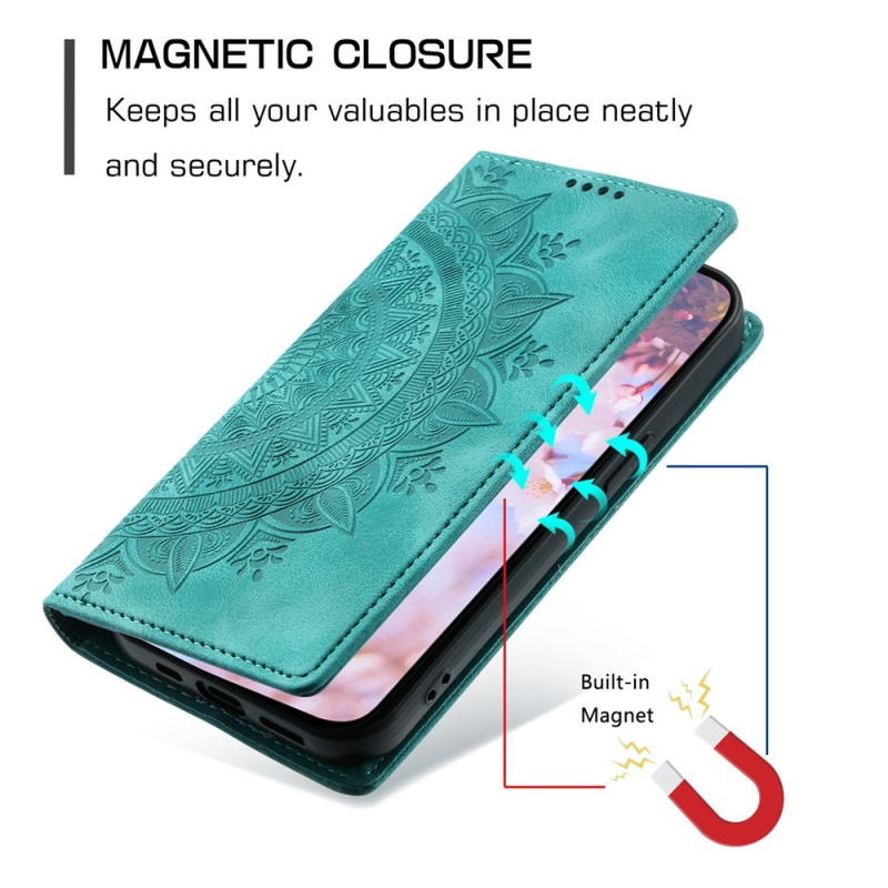Samsung Galaxy A57 5G kotelo magneettisella sulkimella puhelinkotelo kohokuvioidulla kuviolla