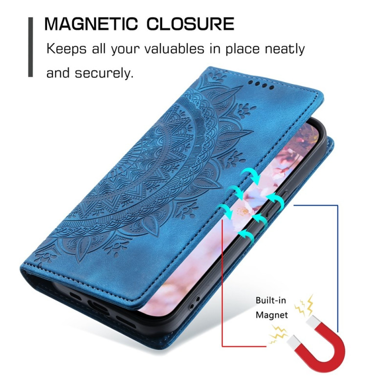 For Samsung Galaxy A57 5G deksel med magnetisk lukking med preget mønster