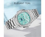 SKMEI Klocka Business Men Quartz Watch Zircon Fashion Armbandsur - Silver + Blå