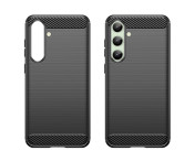 Samsung Galaxy S24 FE Karbon fiber Texture Skal - Svart