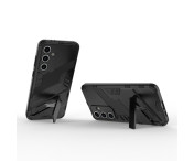 Till Samsung Galaxy S24 FE Kickstand Hybrid Hårt PC Mjukt TPU Telefonfodral - Svart
