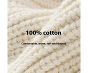 GOLOVEJOY Bomull Stickad Vinter varm mössa Elastisk stickad basker keps - Beige