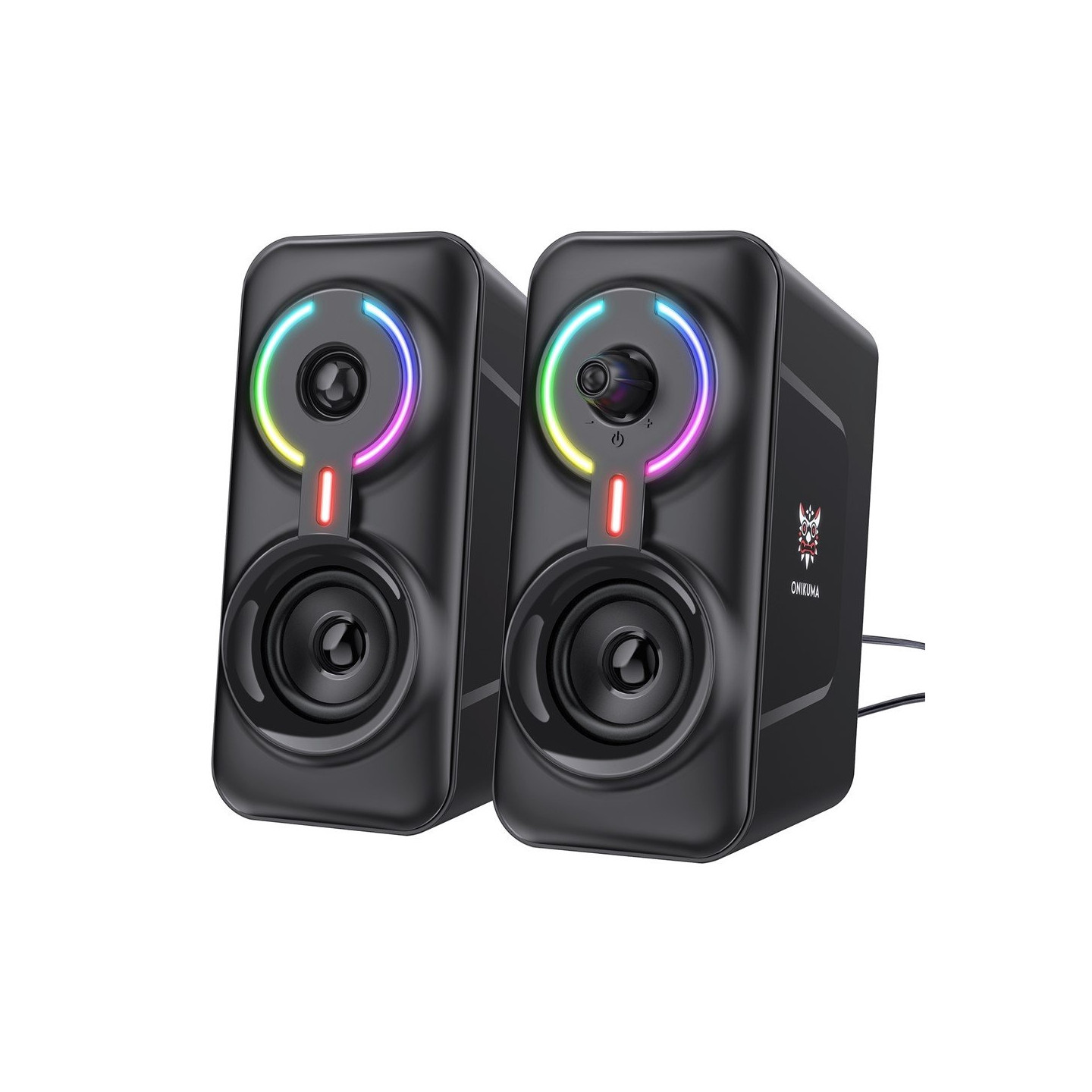 ONIKUMA USB-kablet høyttaler for datamaskin med 3D-stereolyd og RGB-lys