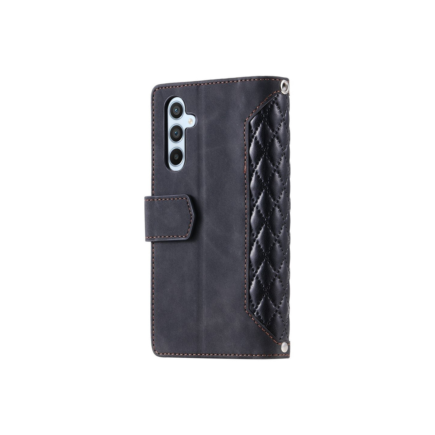 Til Samsung Galaxy S26+ 5G Lommebok-deksel med glidelås Rhombus Stitching Line Telefonveske