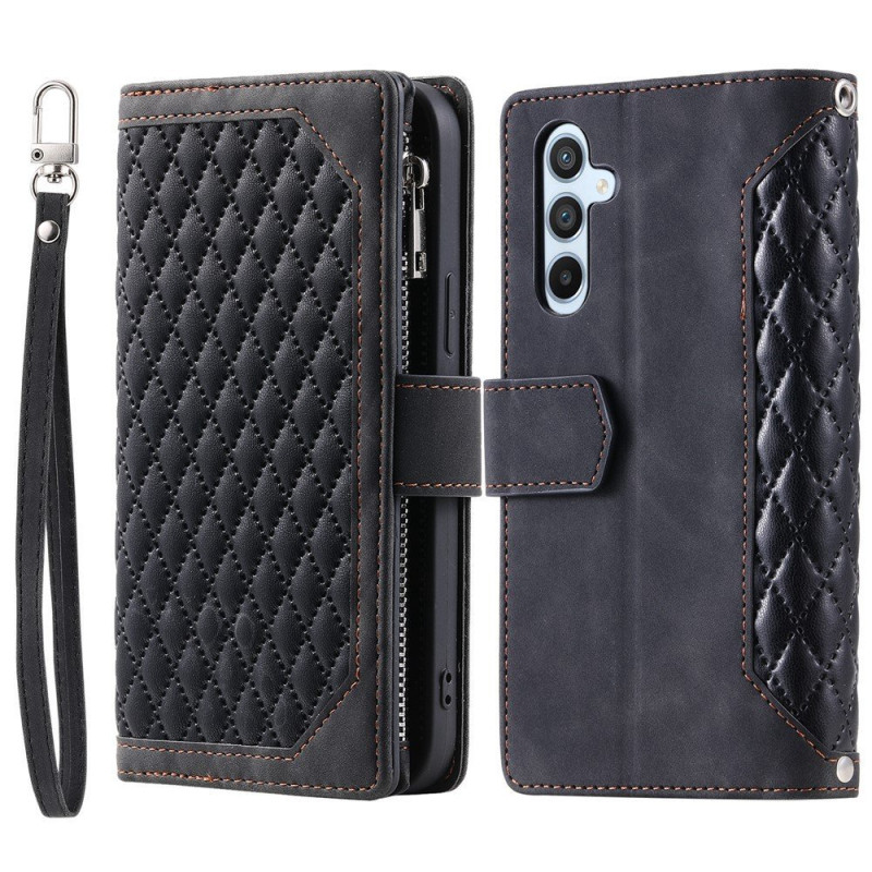 För Samsung Galaxy S26+ 5G Zipper Wallet Case Rhombus Telefonfodral